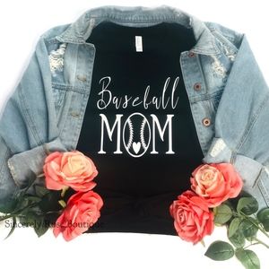 Baseball Mom | Black T-Shirt